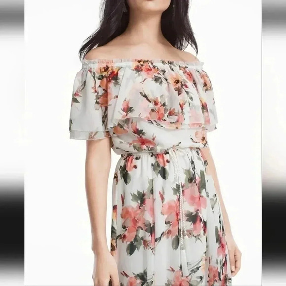 White House Black Market Off-the-Shoulder Floral Maxi Dress size S - Picture 2 of 16